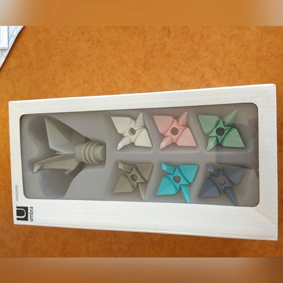 Umbra Origami Wine Charms and Topper - Picture 1 of 2